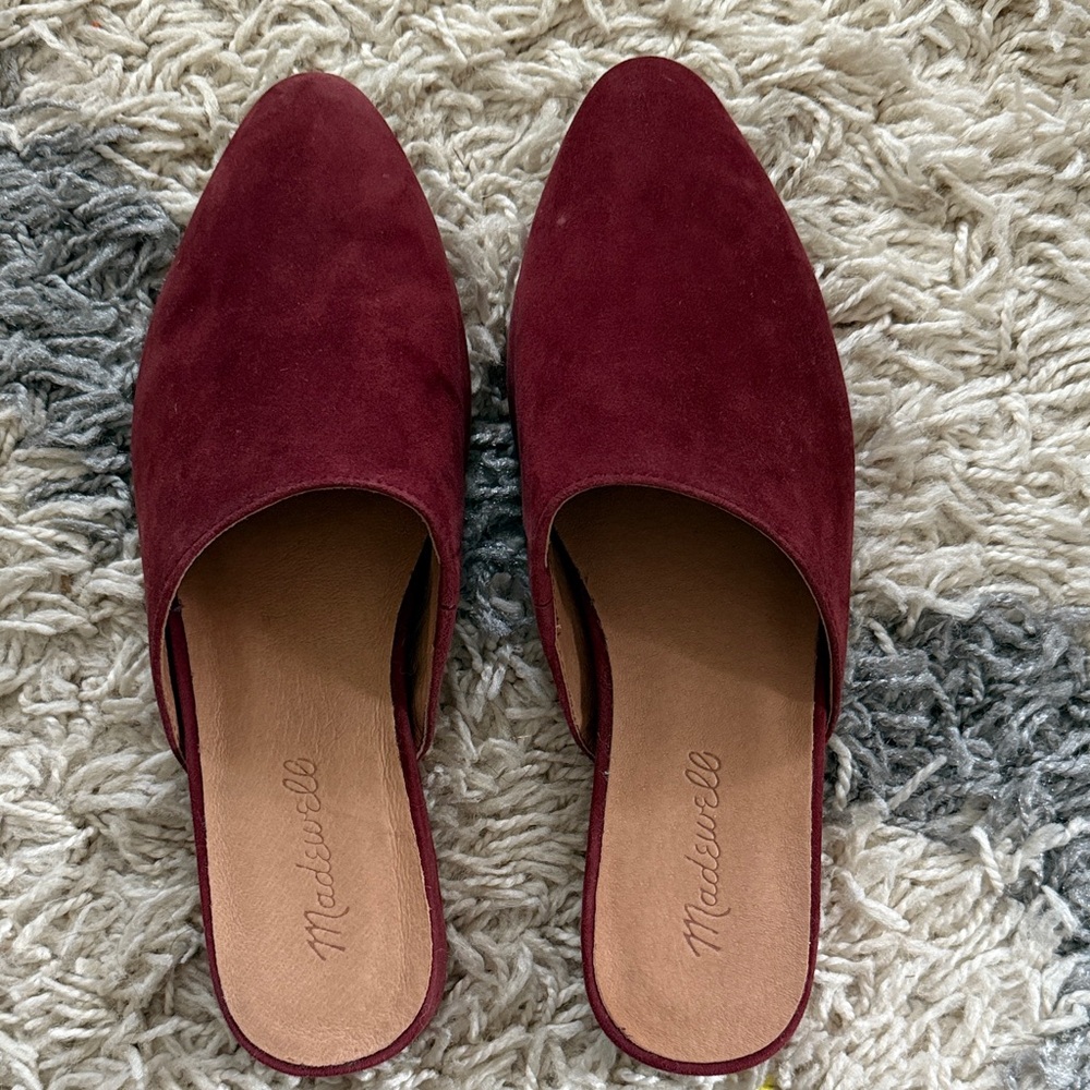 Madewell Rich Burgundy Suede Mules
